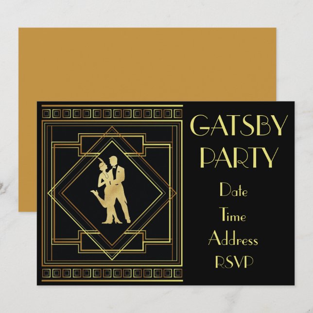 1920s Roaring twenties flapper party Invitation (Front/Back)