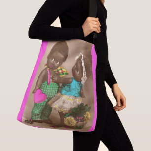 1920s RPPC adorable black dolls in love Crossbody Bag