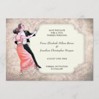 1920's Save The Date Vintage Dancing Couple