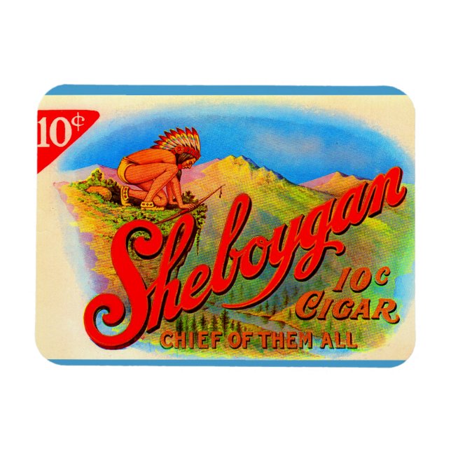 1920s Sheboygan cigar label Magnet (Horizontal)