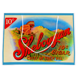 1920s Sheboygan cigar label print Large Gift Bag
