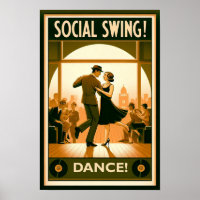 1920's Social Swing Dance Vintage Poster