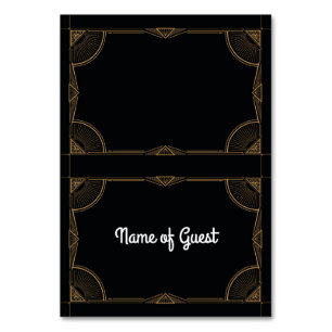 1920's Table Cards Name Of Guest Wedding Art Deco