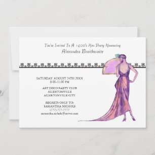 1920's Theme Hen Party Invitation