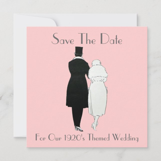1920's Themed Wedding Save The Date (Front)