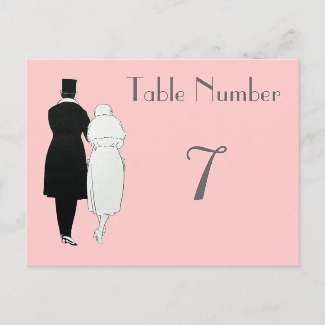 1920's Themed Wedding Table Number Cards (Front)