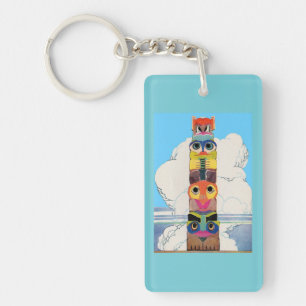 1920s totem pole key ring