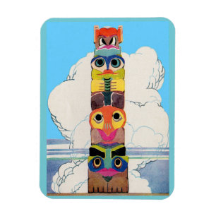1920s totem pole magnet