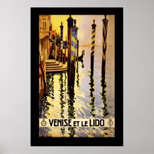 1920s Venice Italy Venise et le Lido Vintage Style Poster