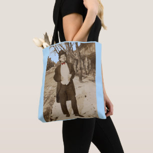 1920s vernacular photo classy young man tote bag
