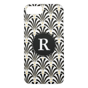 1920s Vintage Art Deco Black & White Fans iPhone 8/7 Case