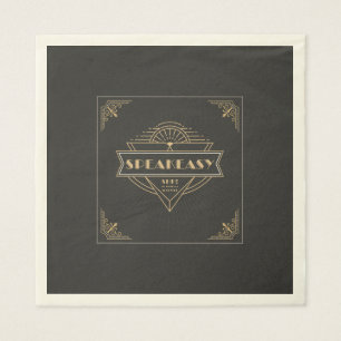 1920s Vintage Art Deco Flapper Speakeasy Party Napkin