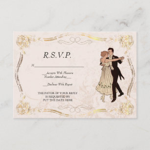 1920's Vintage Dancing Couple R.S.V.P. Card
