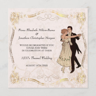 1920's Vintage Dancing Couple Wedding Invitation