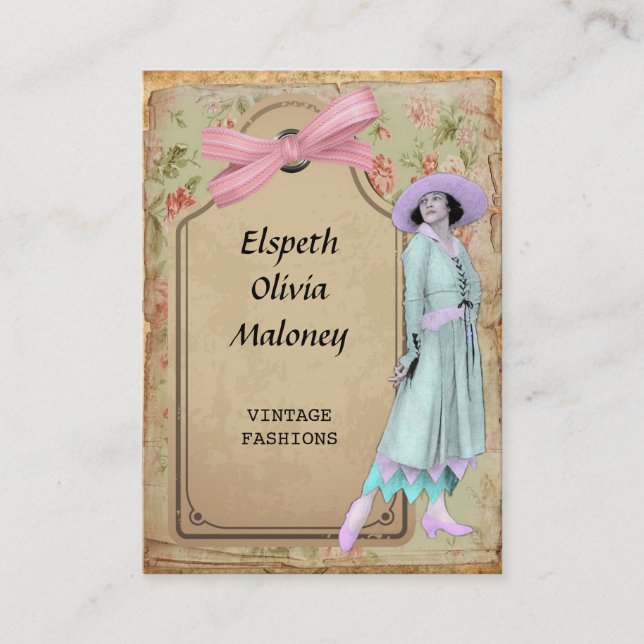 1920's Vintage Fashion Business Card (Front)