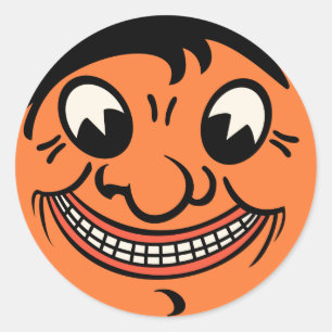 1920s Vintage Halloween Jack O'Lantern Face Classic Round Sticker