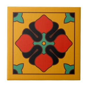 1920s Vintage Malibu Potteries Design Ceramic Tile