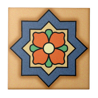 1920s Vintage Malibu Potteries Design Ceramic Tile