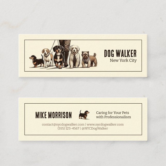1920s vintage pet dog carrier mini business card (Creator Uploaded)