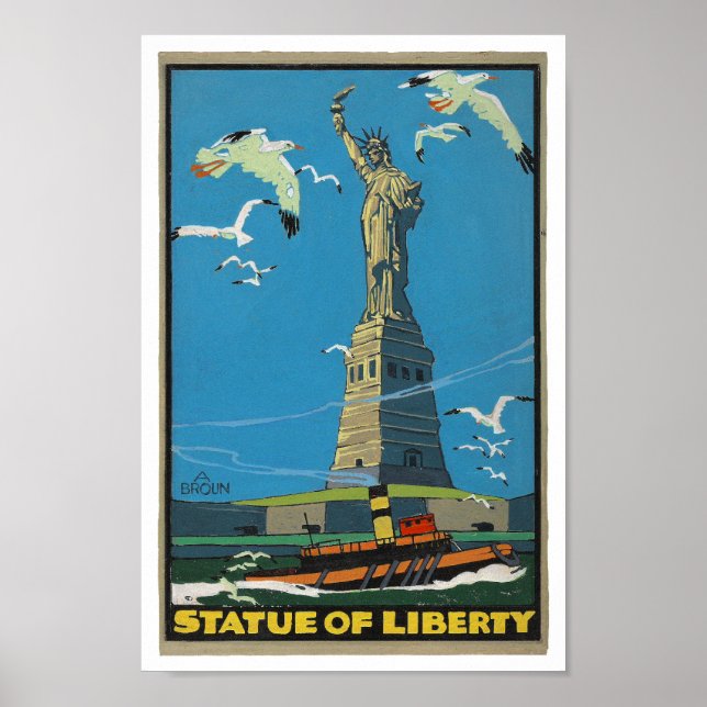 1920's Vintage Statue of Liberty Posterette Poster (Front)