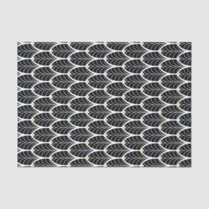 1920s Vintage Style Art Deco Black Palmetto Leaves Tissue Paper