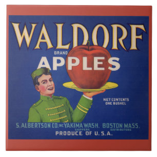 1920s Waldorf Apples crate label Ceramic Tile