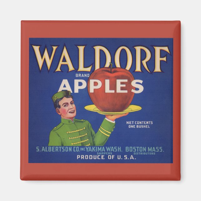1920s Waldorf Apples crate label Magnet (Front)