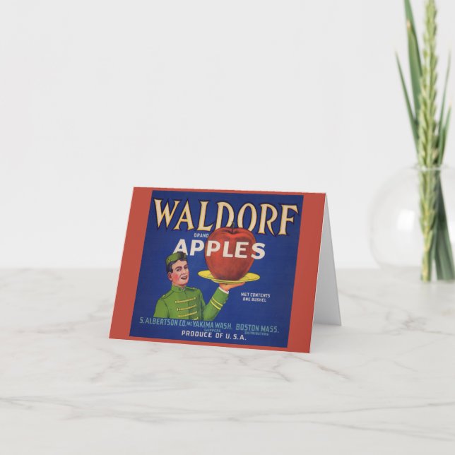 1920s Waldorf Apples crate label Note Card (Front)