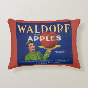 1920s Waldorf Apples crate label print Decorative Cushion