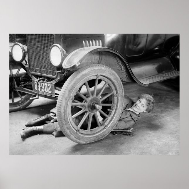 1920s Woman Car Mechanic Poster (Front)