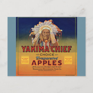 1920s Yakima Chief Evaporated Apples label Postcard