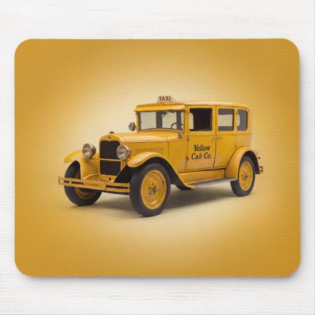 1920's Yellow Cab On Yellow Background Mouse Pad (Front)