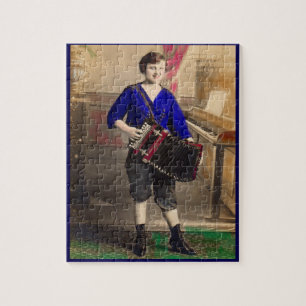 1920s young lady accordionist RPPC Jigsaw Puzzle