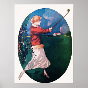 1921 Golf Watercolor Print