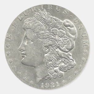 1921 Morgan Silver Dollar Sticker