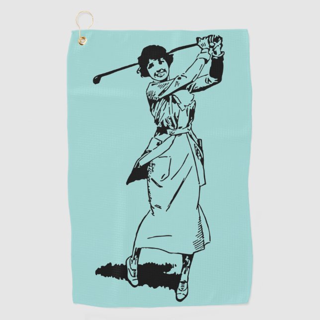 1921 Vintage Female Golfer Golf Towel (Front)
