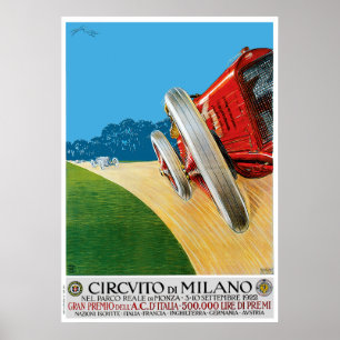 1922 Milano Classic Car Race Poster