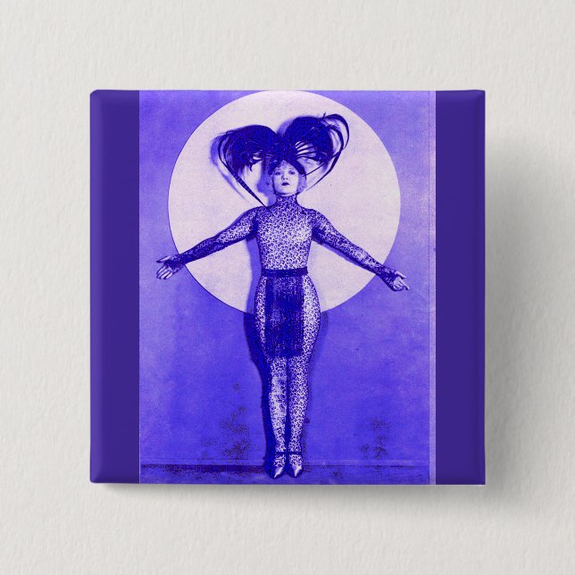 1922 oddball movie star get-up - blue 15 cm square badge (Front)