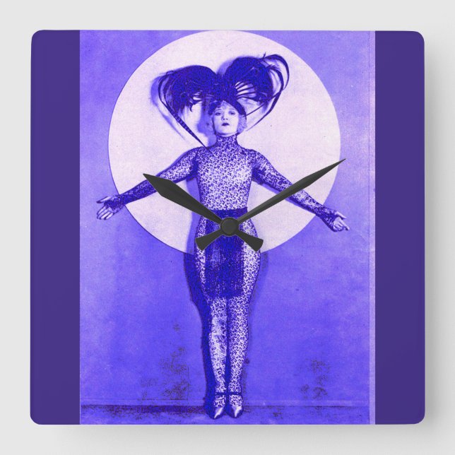 1922 oddball movie star get-up - blue square wall clock (Front)
