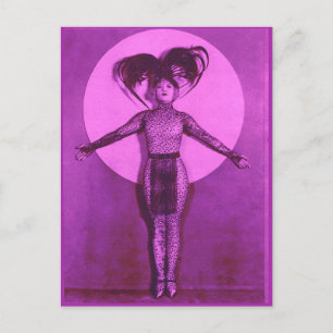 1922 oddball movie star get-up - lavender postcard