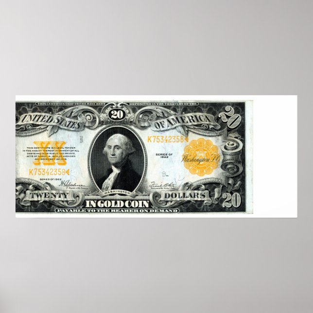 1922 US Gold Certificate Poster (Front)