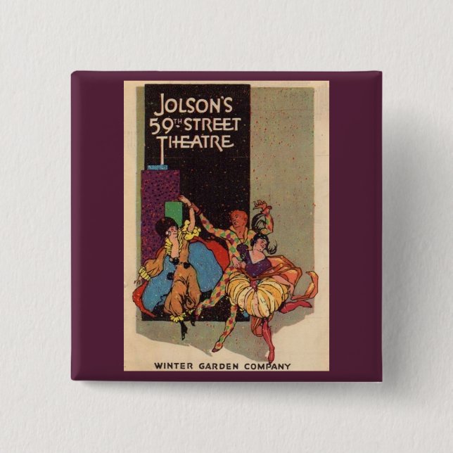 1923 Al Jolson’s Theatre playbill cover 15 Cm Square Badge (Front)