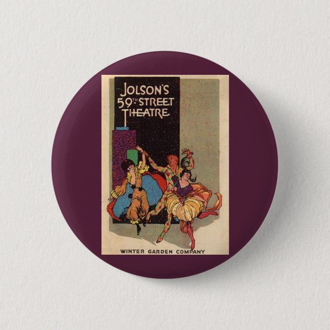1923 Al Jolson’s Theatre playbill cover 6 Cm Round Badge (Front)