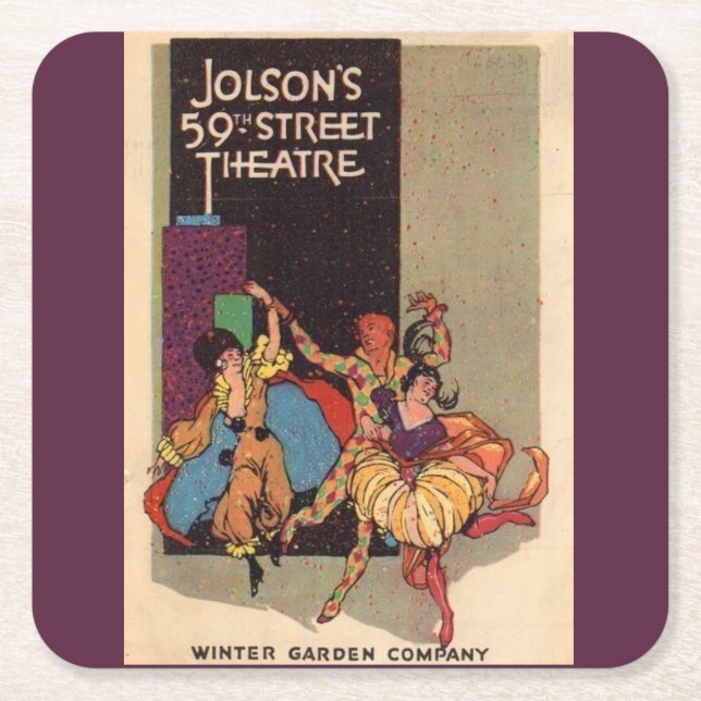 1923 Al Jolson’s Theatre playbill cover Square Paper Coaster (Front)
