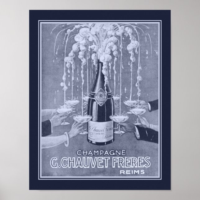 1923 Art Deco Champagne Ad Poster (Front)