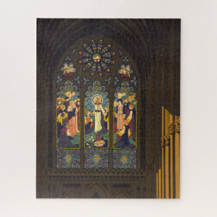 1923 Poster Of A Church With Stained Glass Window. Jigsaw Puzzle