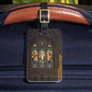 1923 Poster Of A Church With Stained Glass Window. Luggage Tag