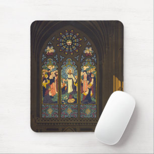 1923 Poster Of A Church With Stained Glass Window. Mouse Pad