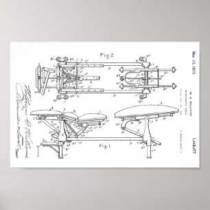 1923 Vintage Chiropractic Table Patent Art Print