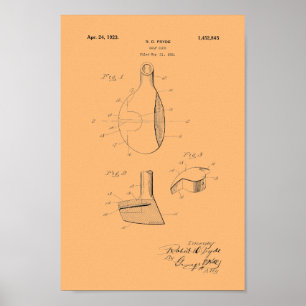 1923 Vintage Golf Club Patent Art Print